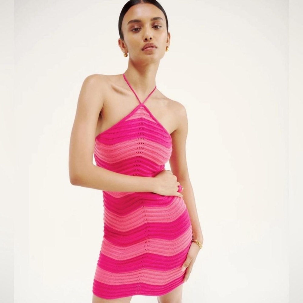 Reformation Genni Novelty Open Knit Dress